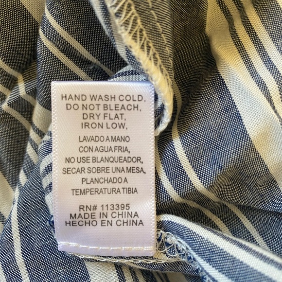 ModCloth en crème nautical lightweight blue white striped spaghetti strap tank S - Picture 5 of 7